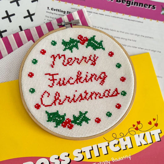 Merry Fucking Christmas Cross Stitch Kit