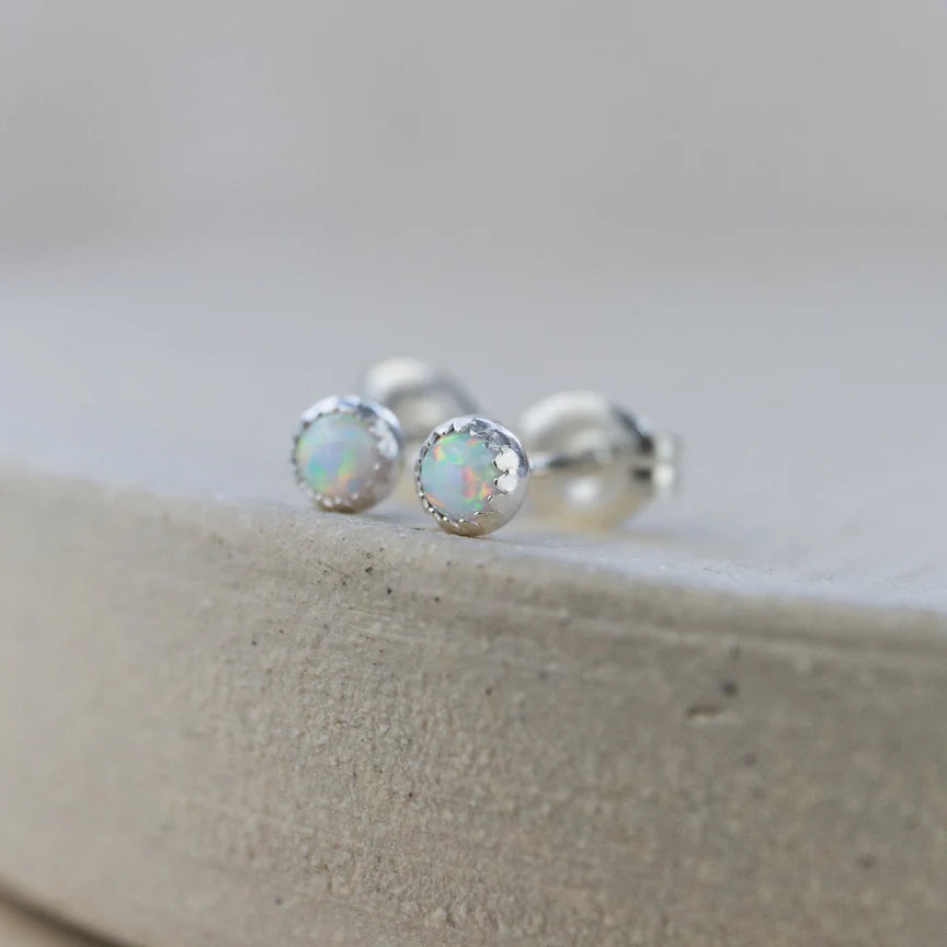 Sterling Silver Gemstone Mini Studs - 6 stones available