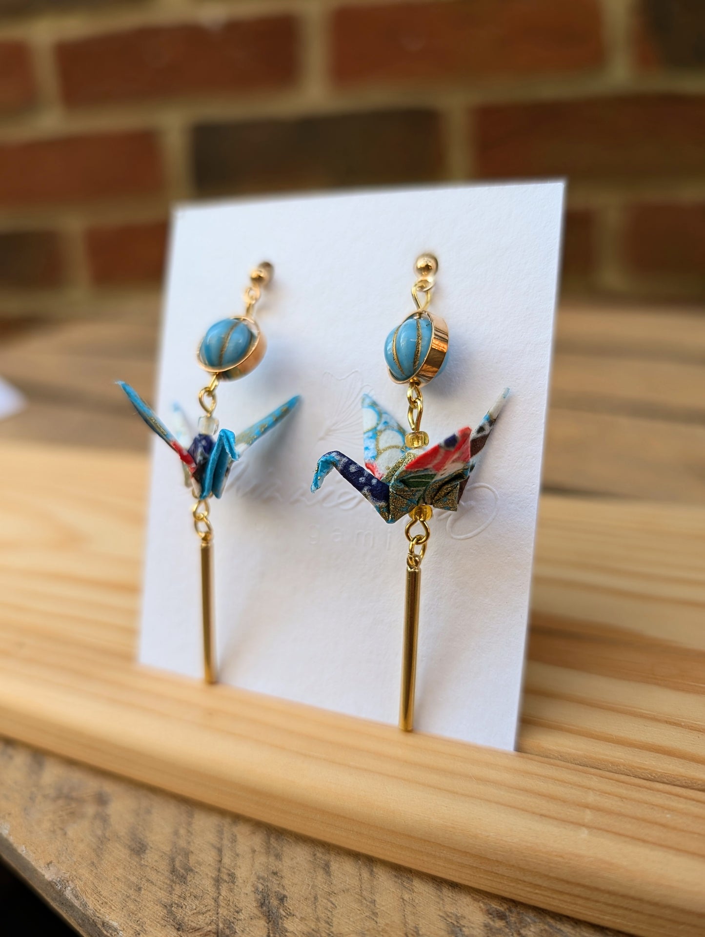 Handmade Origami Crane Earrings