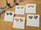 Handmade Mini Origami Heart Stud Earrings
