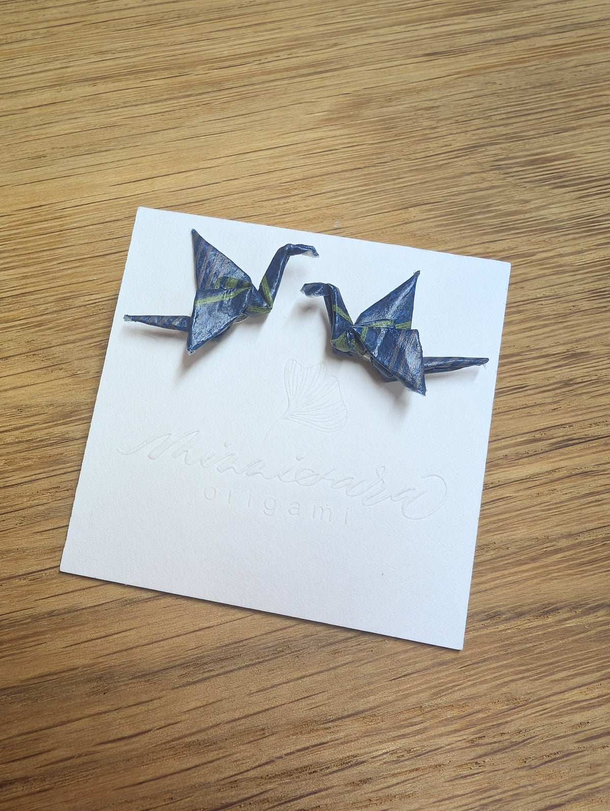 Handmade Mini Origami Crane Stud Earrings
