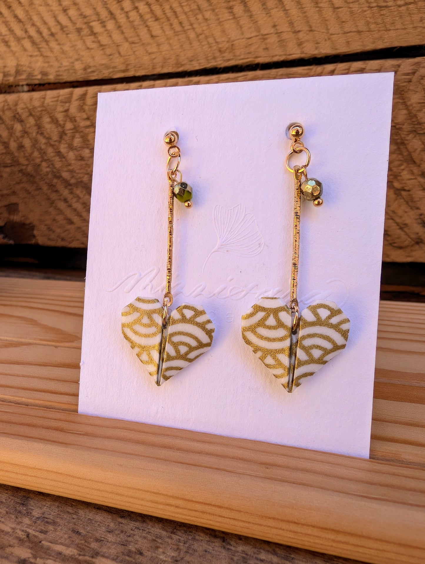 Handmade Origami Heart Earrings