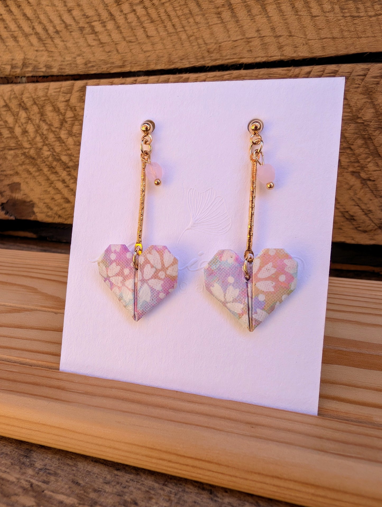 Handmade Origami Heart Earrings