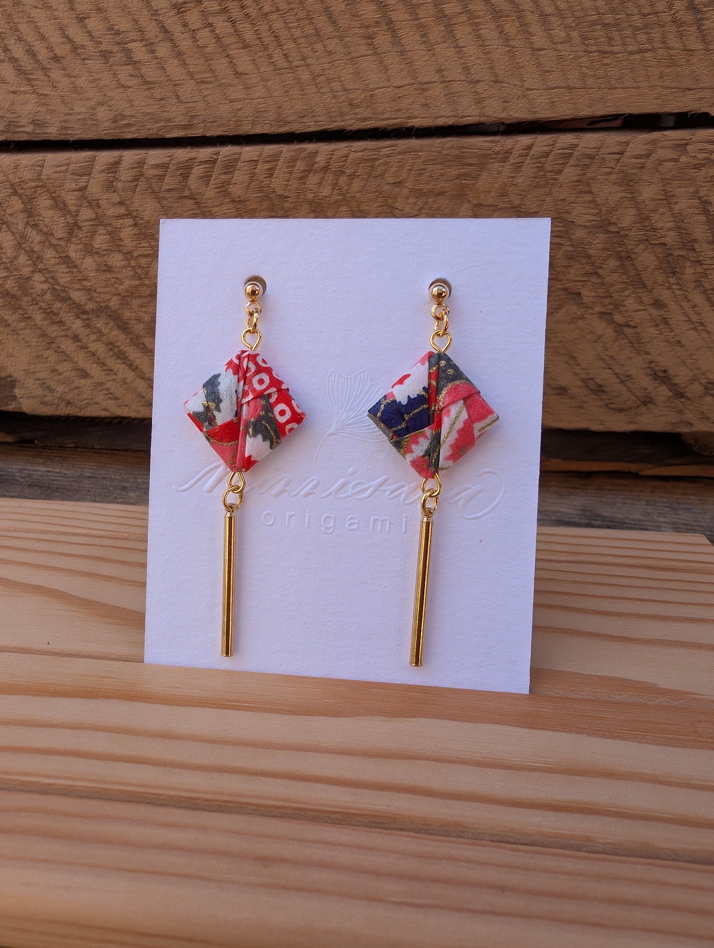 Handmade Origami Square Earrings