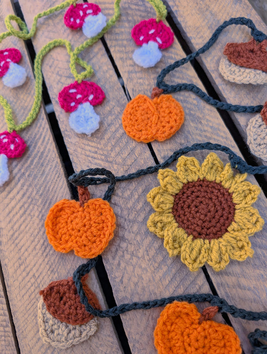 Autumnal Handmade Crochet Garlands - 2 Available Designs