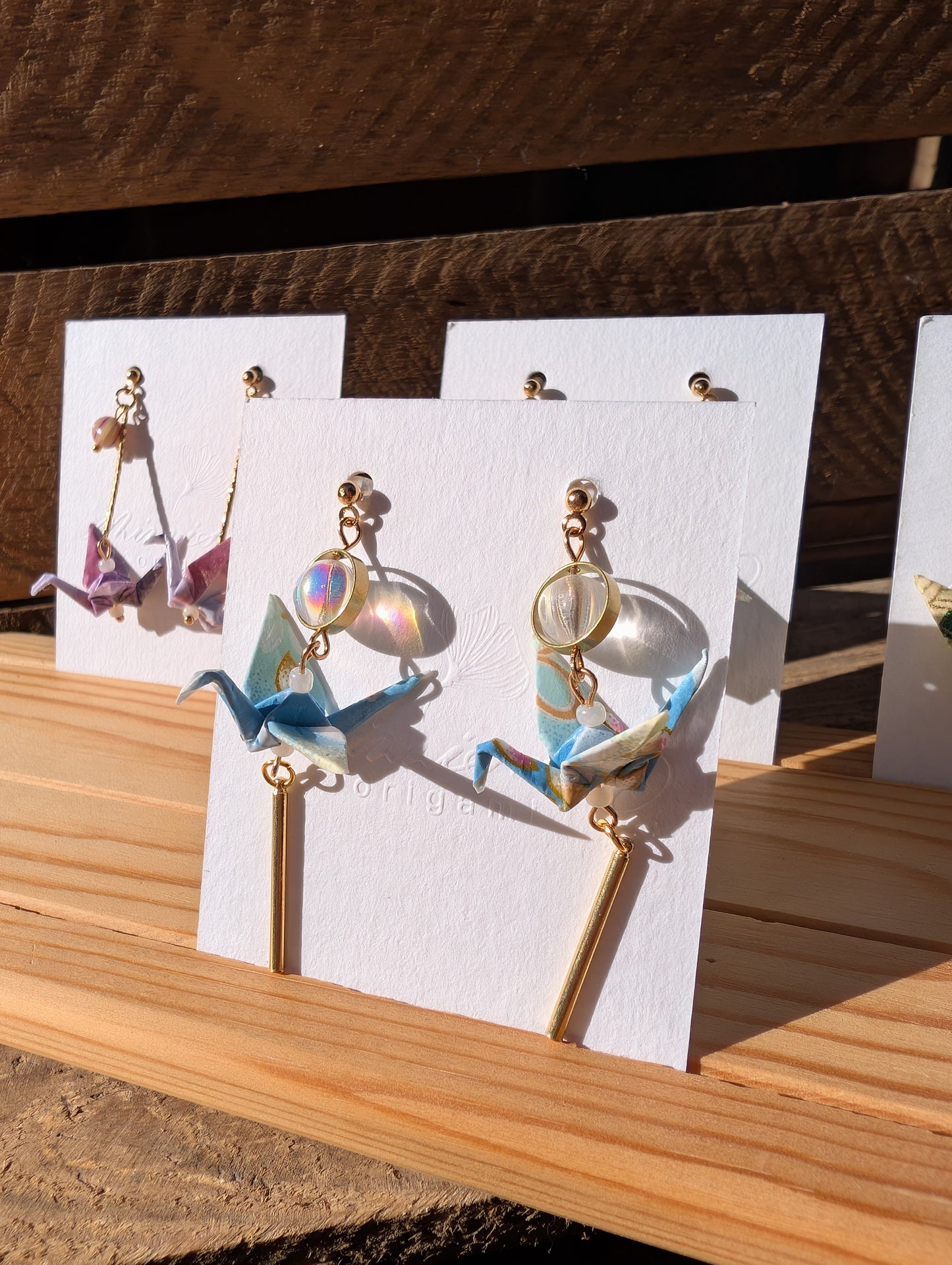 Handmade Origami Crane Earrings