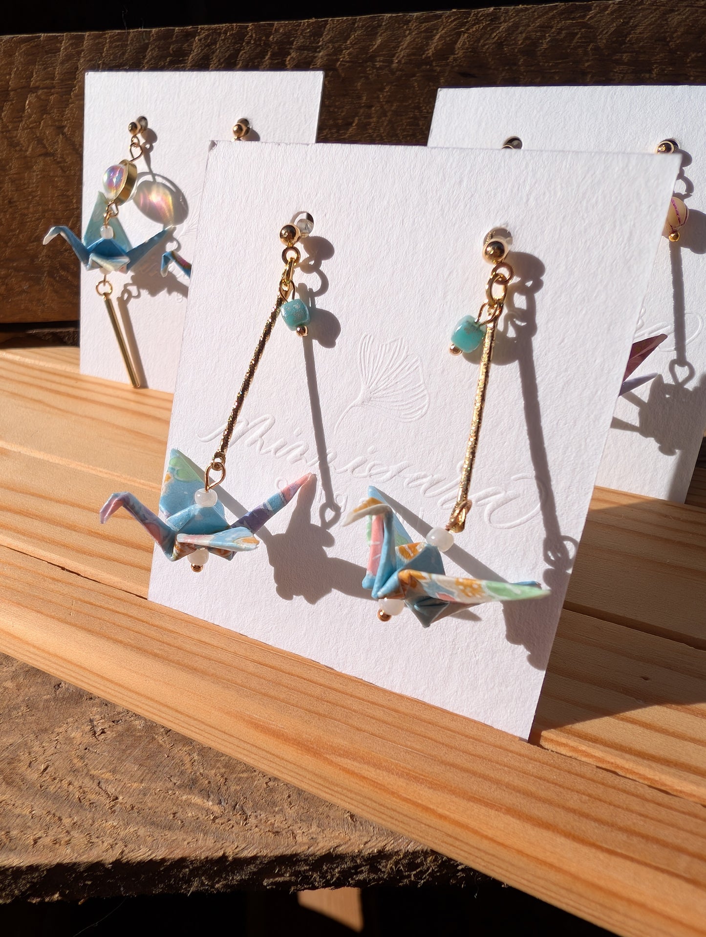 Handmade Origami Crane Earrings