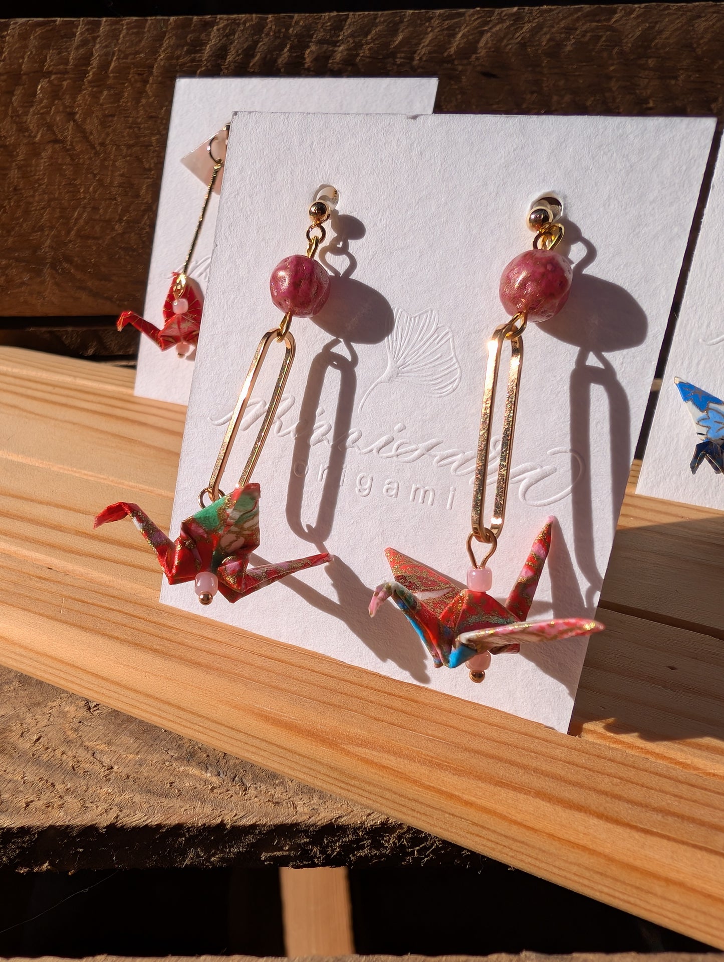 Handmade Origami Crane Earrings