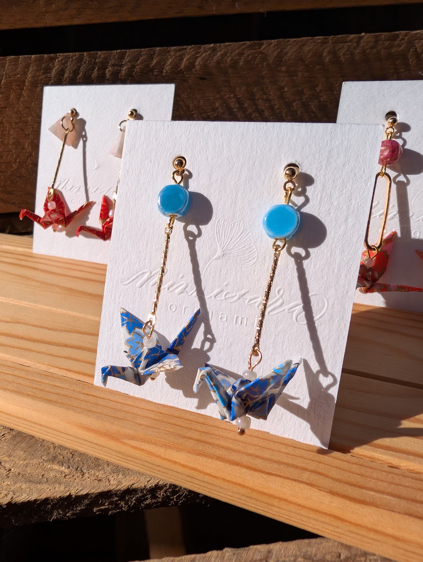 Handmade Origami Crane Earrings