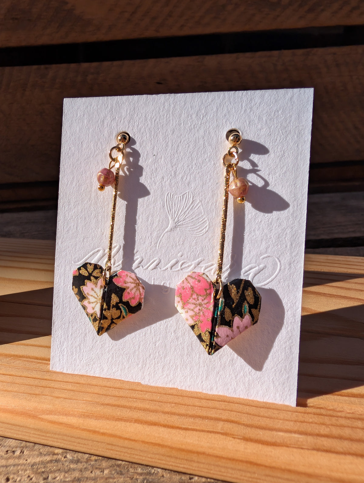 Handmade Origami Heart Earrings