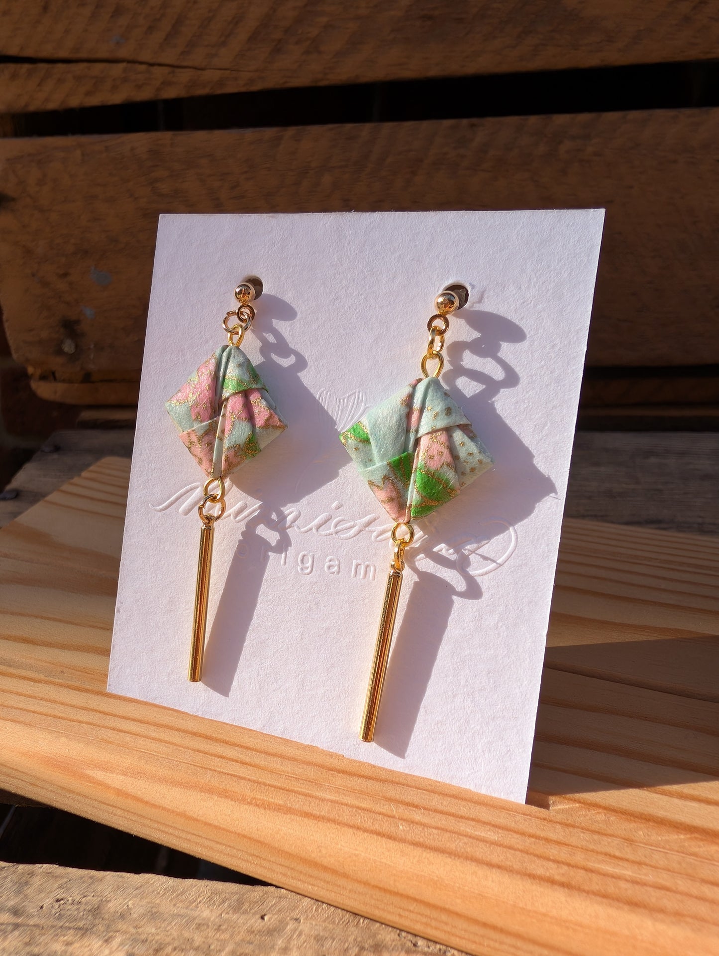 Handmade Origami Square Earrings