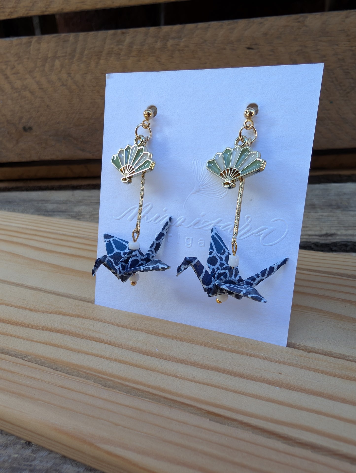 Handmade Origami Crane Earrings