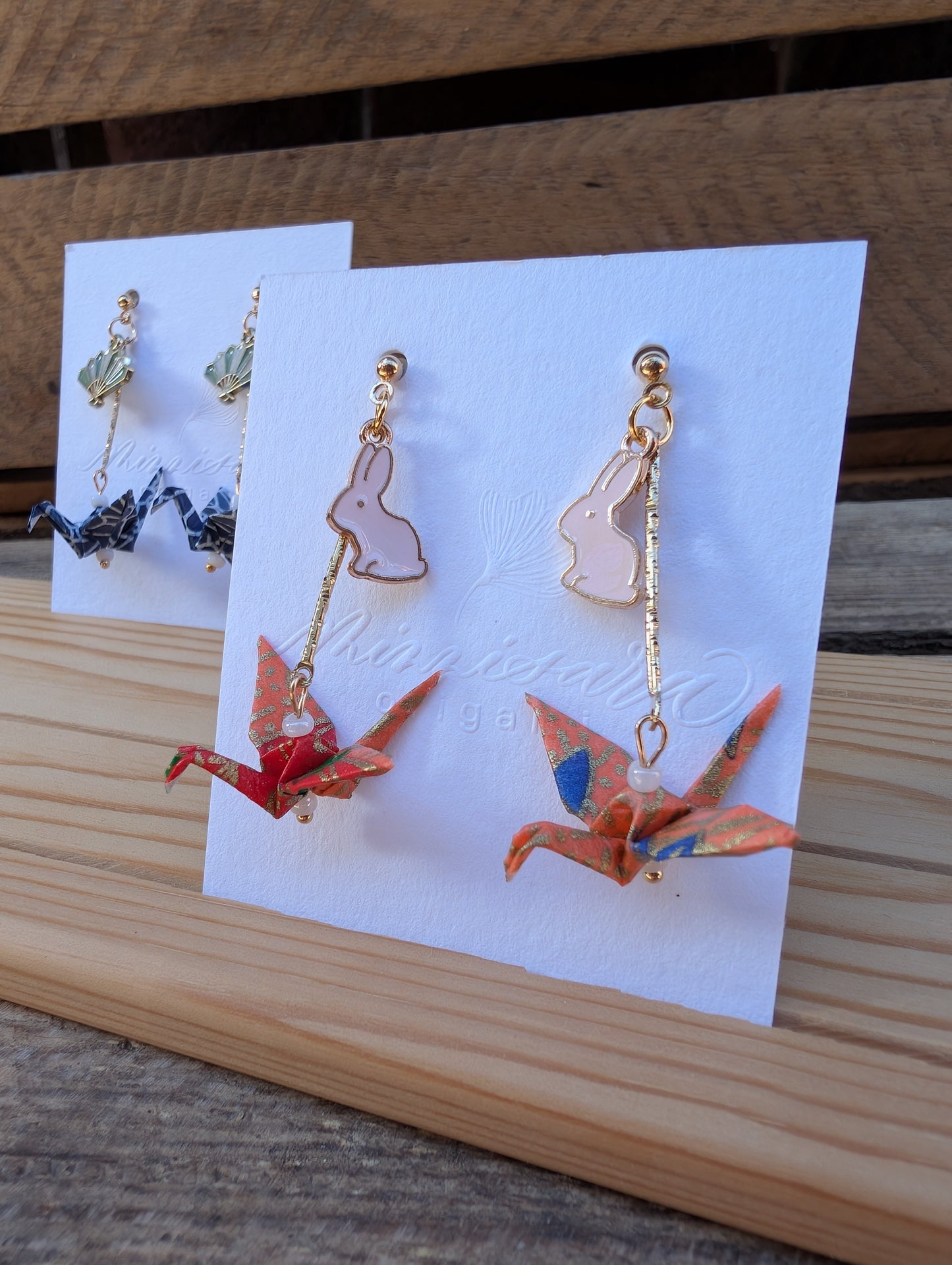Handmade Origami Crane Earrings
