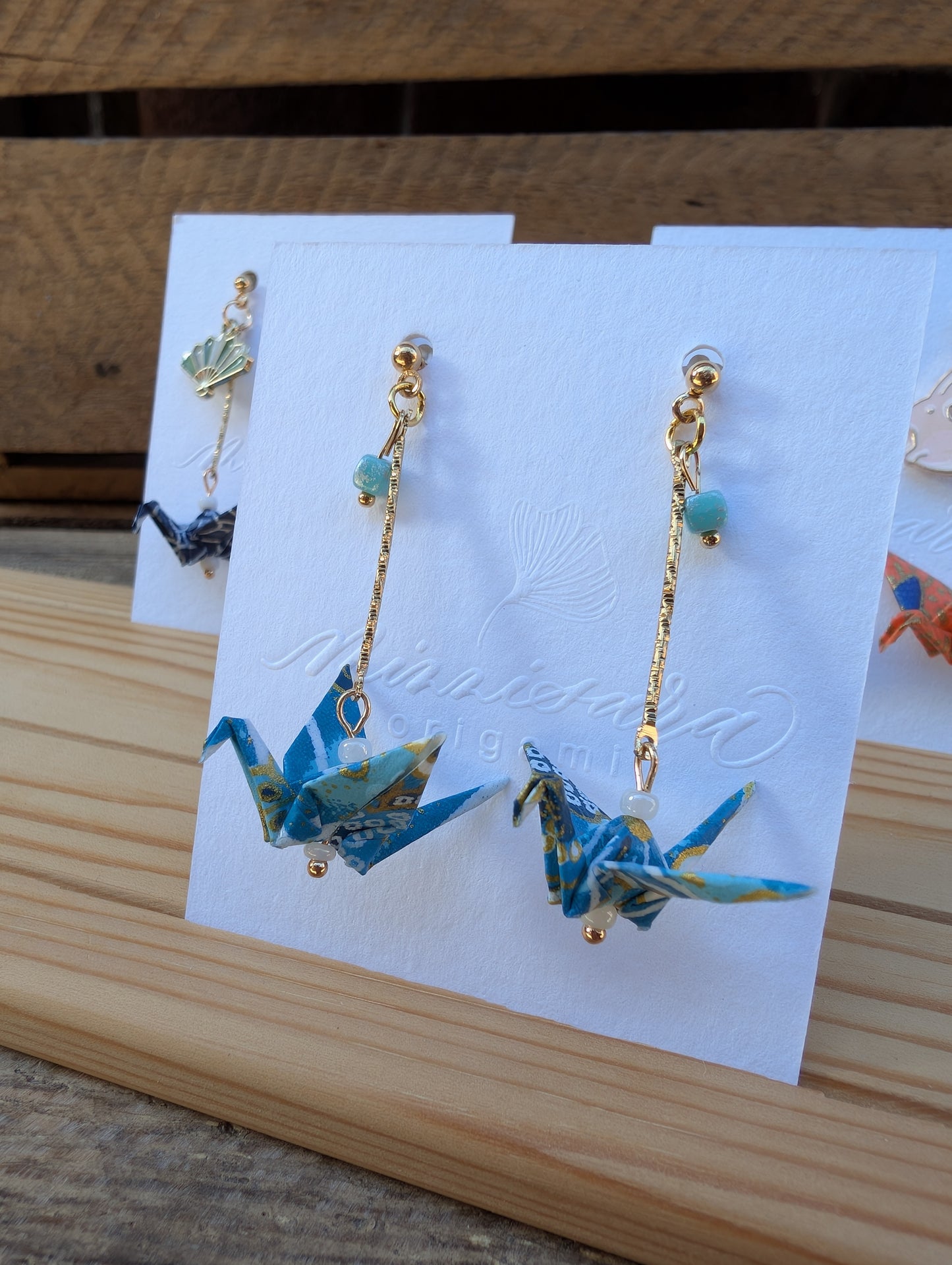 Handmade Origami Crane Earrings