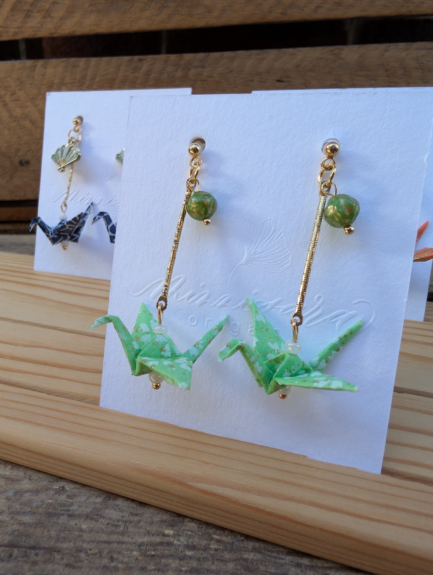 Handmade Origami Crane Earrings