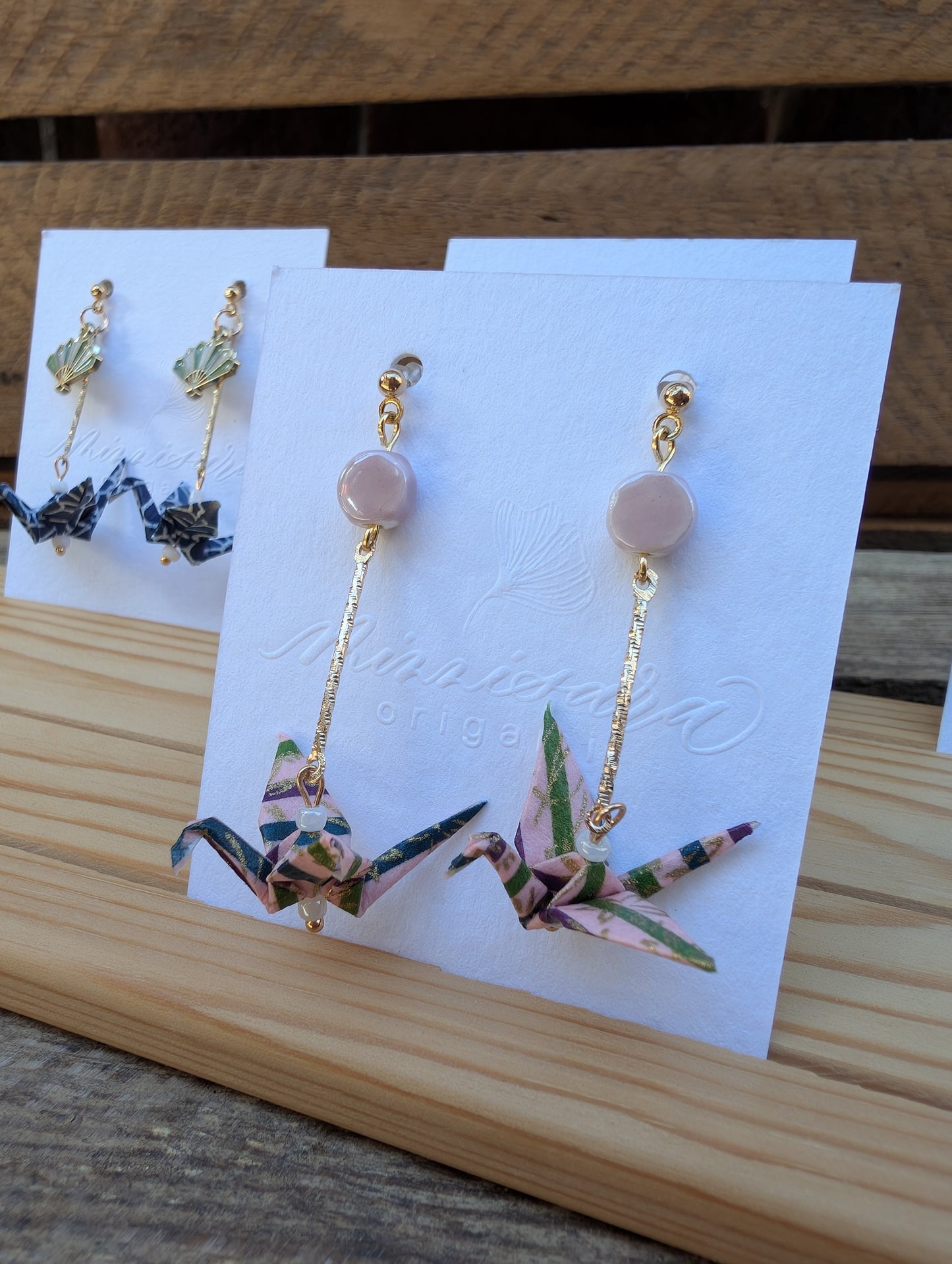 Handmade Origami Crane Earrings