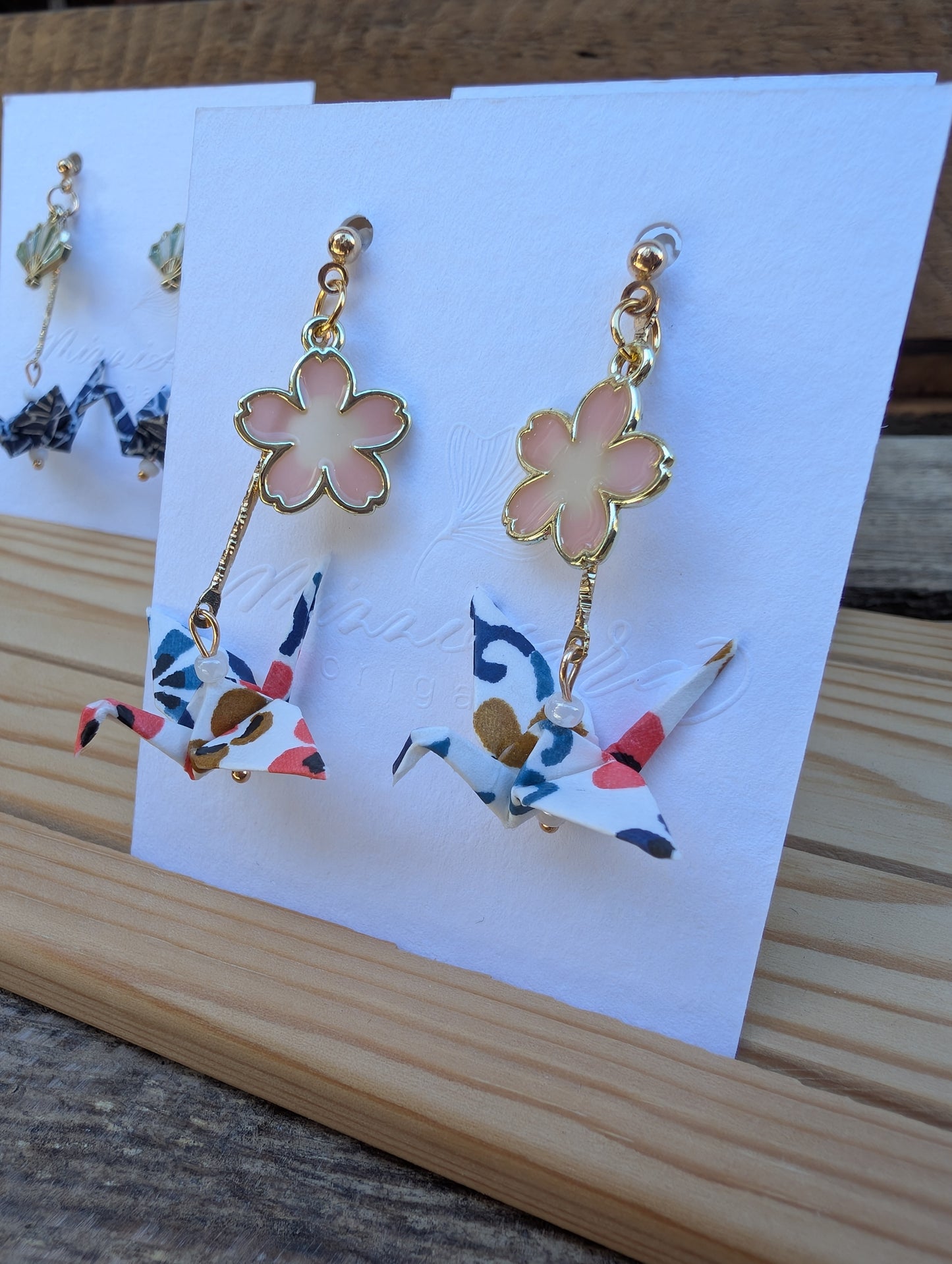 Handmade Origami Crane Earrings