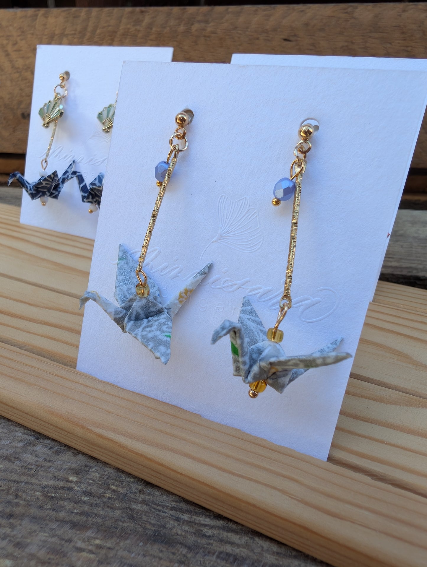Handmade Origami Crane Earrings