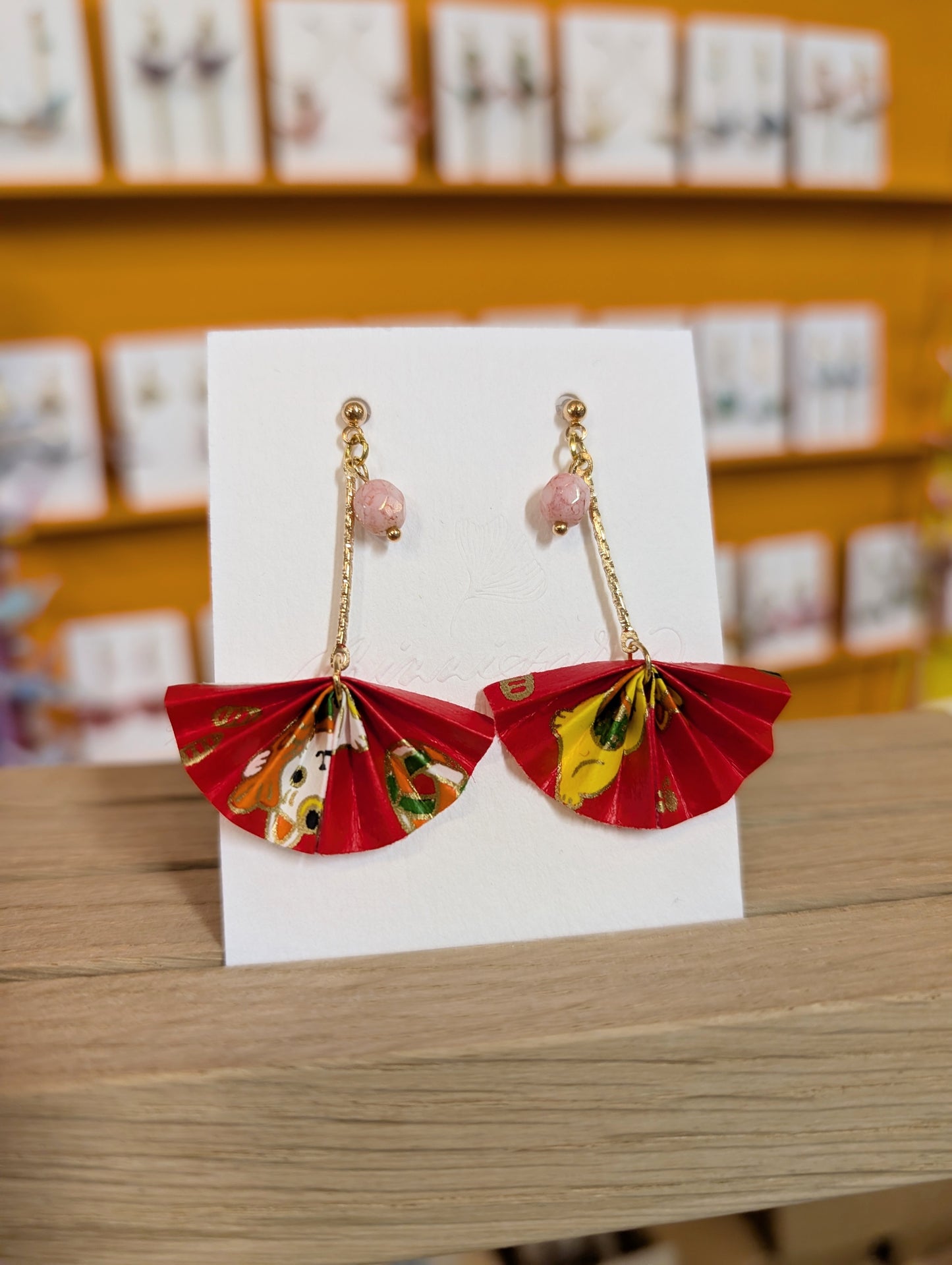 Handmade Origami Fan Earrings