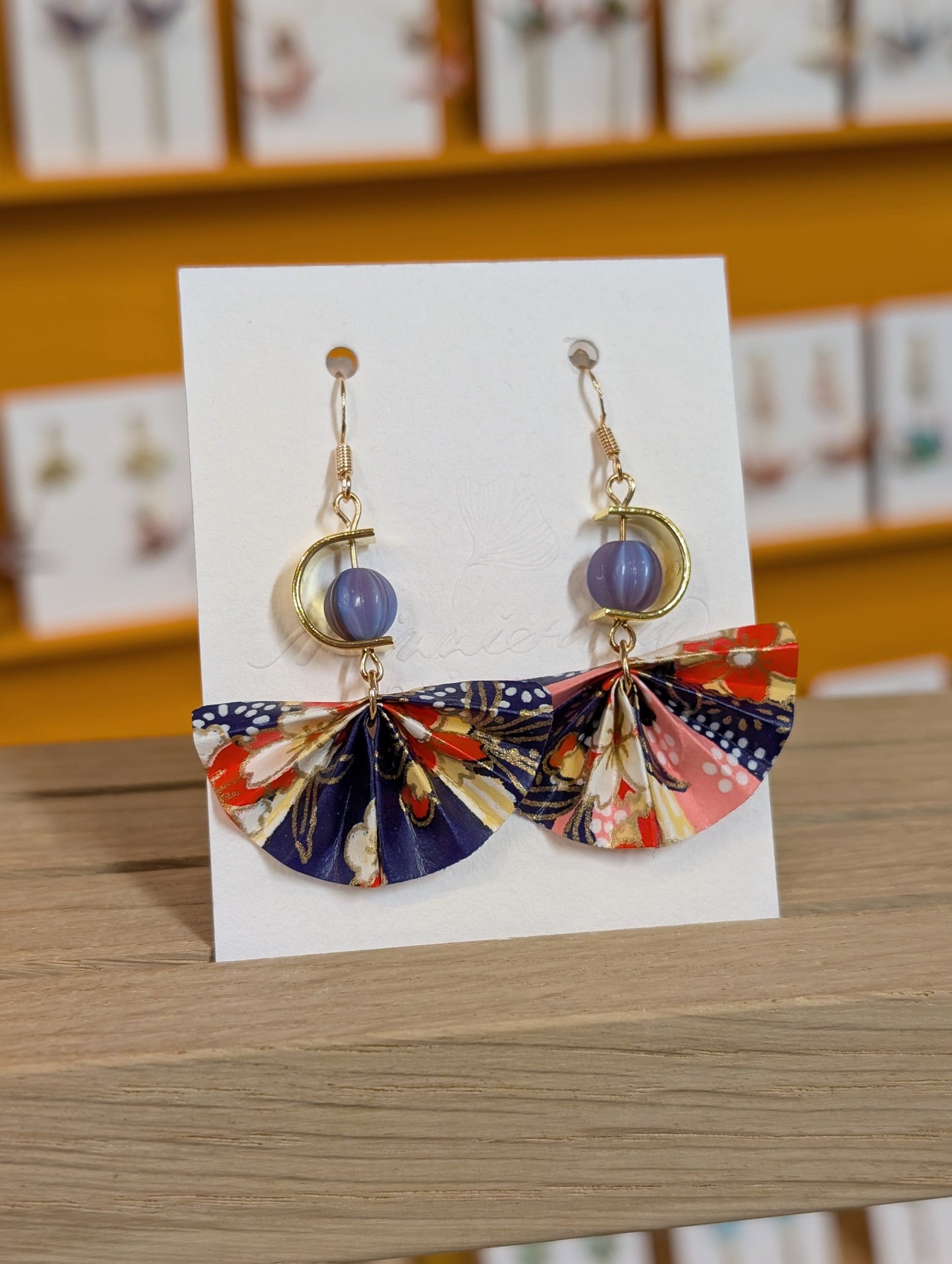 Handmade Origami Fan Earrings