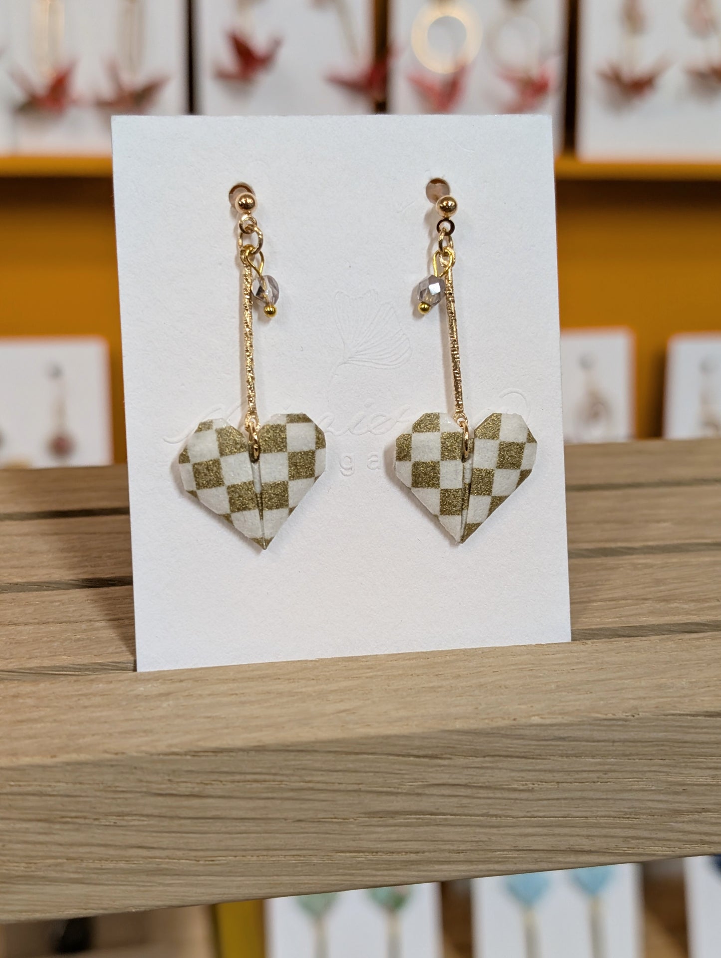 Handmade Origami Heart Earrings