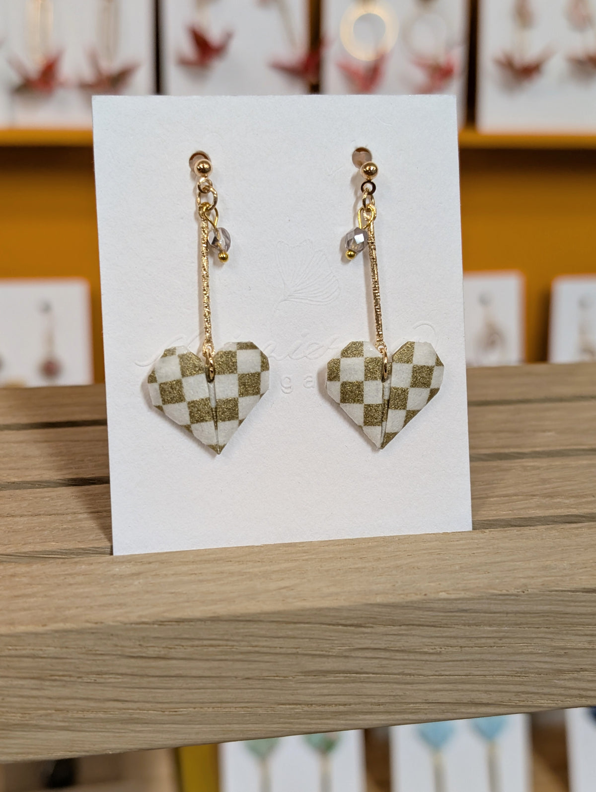 Handmade Origami Heart Earrings