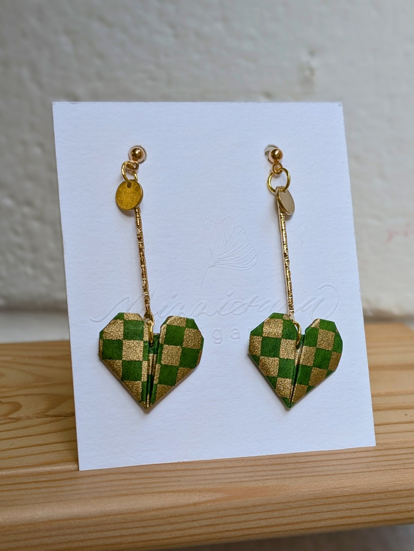 Handmade Origami Heart Earrings