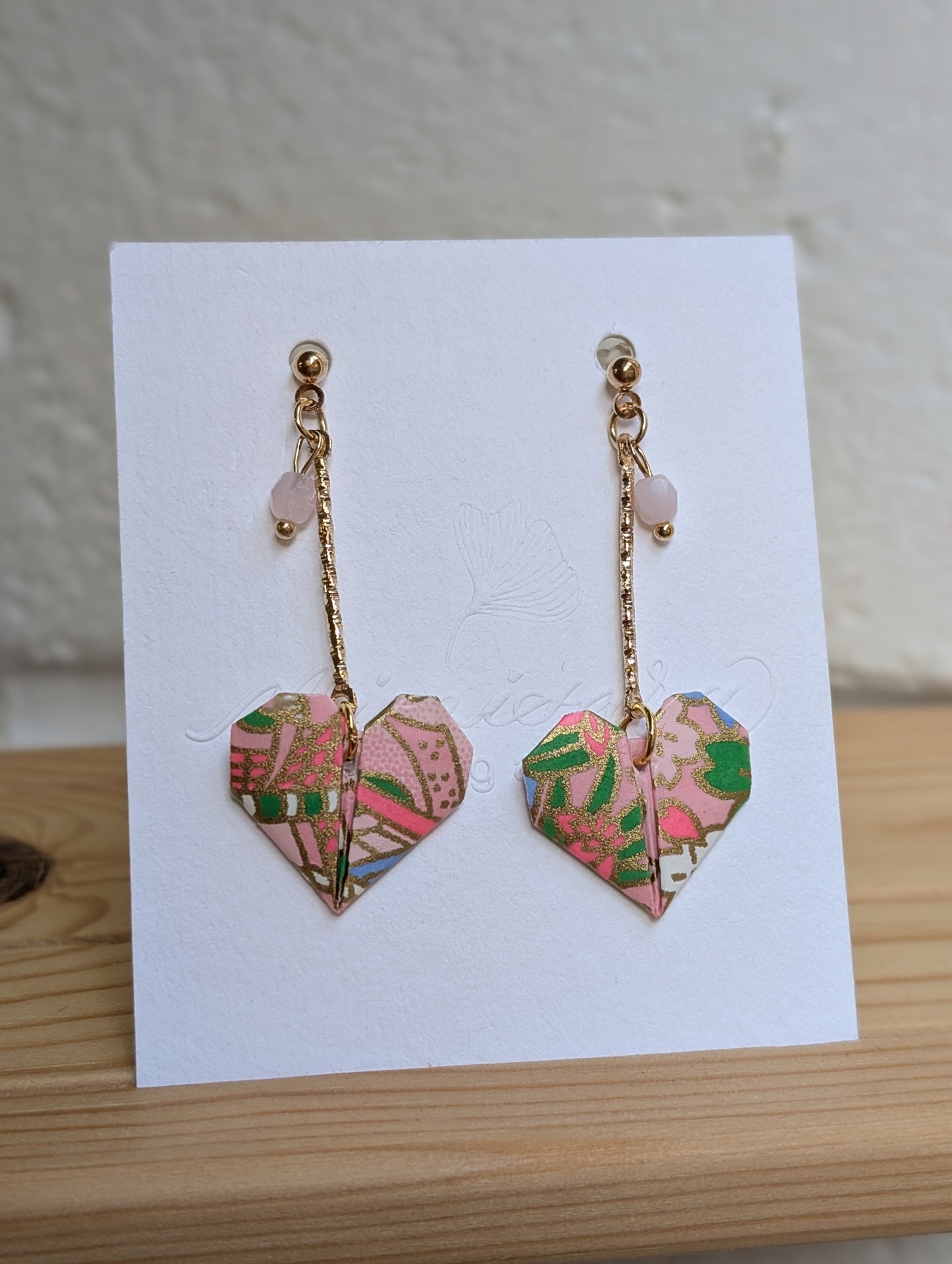 Handmade Origami Heart Earrings