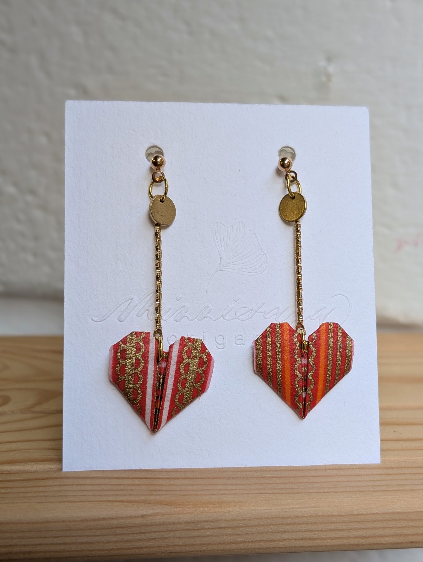 Handmade Origami Heart Earrings