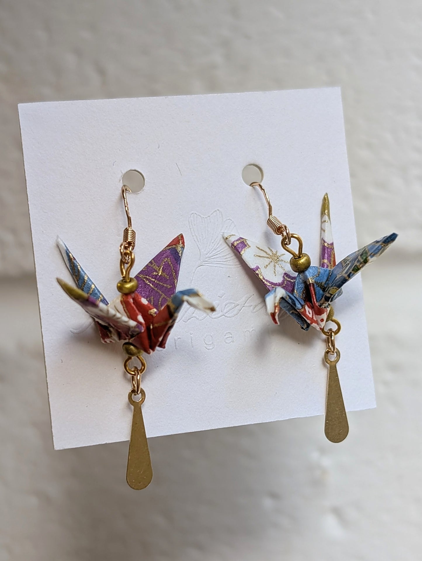 Handmade Origami Crane Earrings - Multiple styles To Choose From