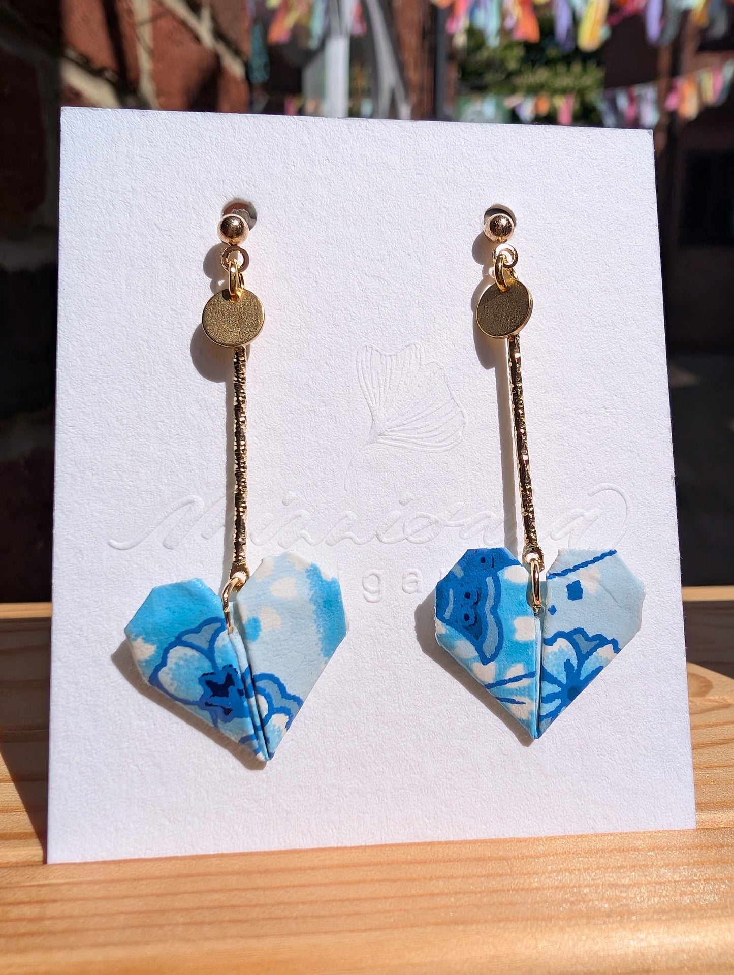 Handmade Origami Heart Earrings