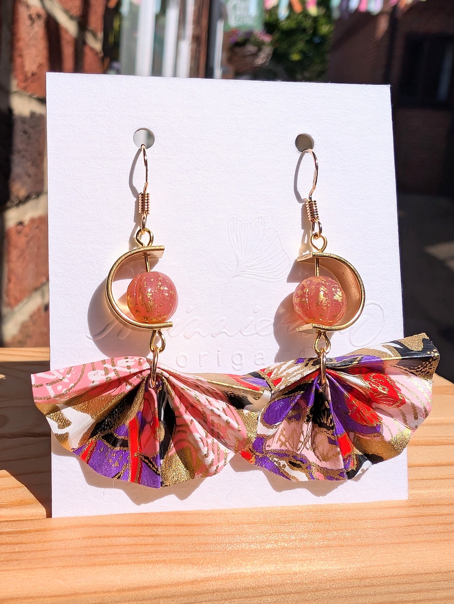 Handmade Origami Fan Earrings