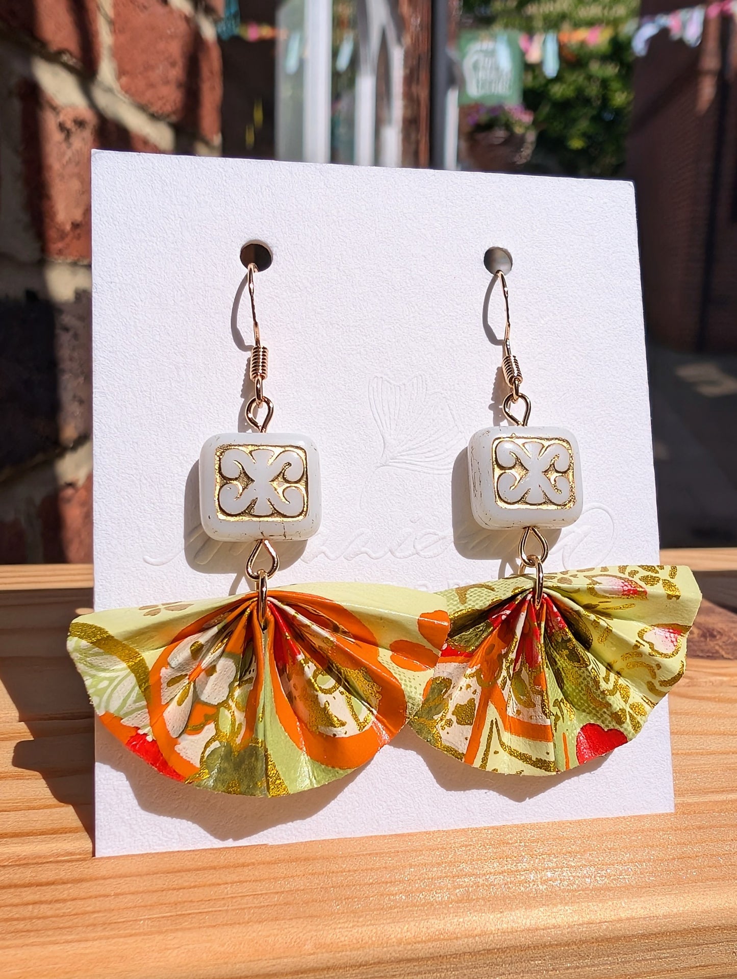 Handmade Origami Fan Earrings