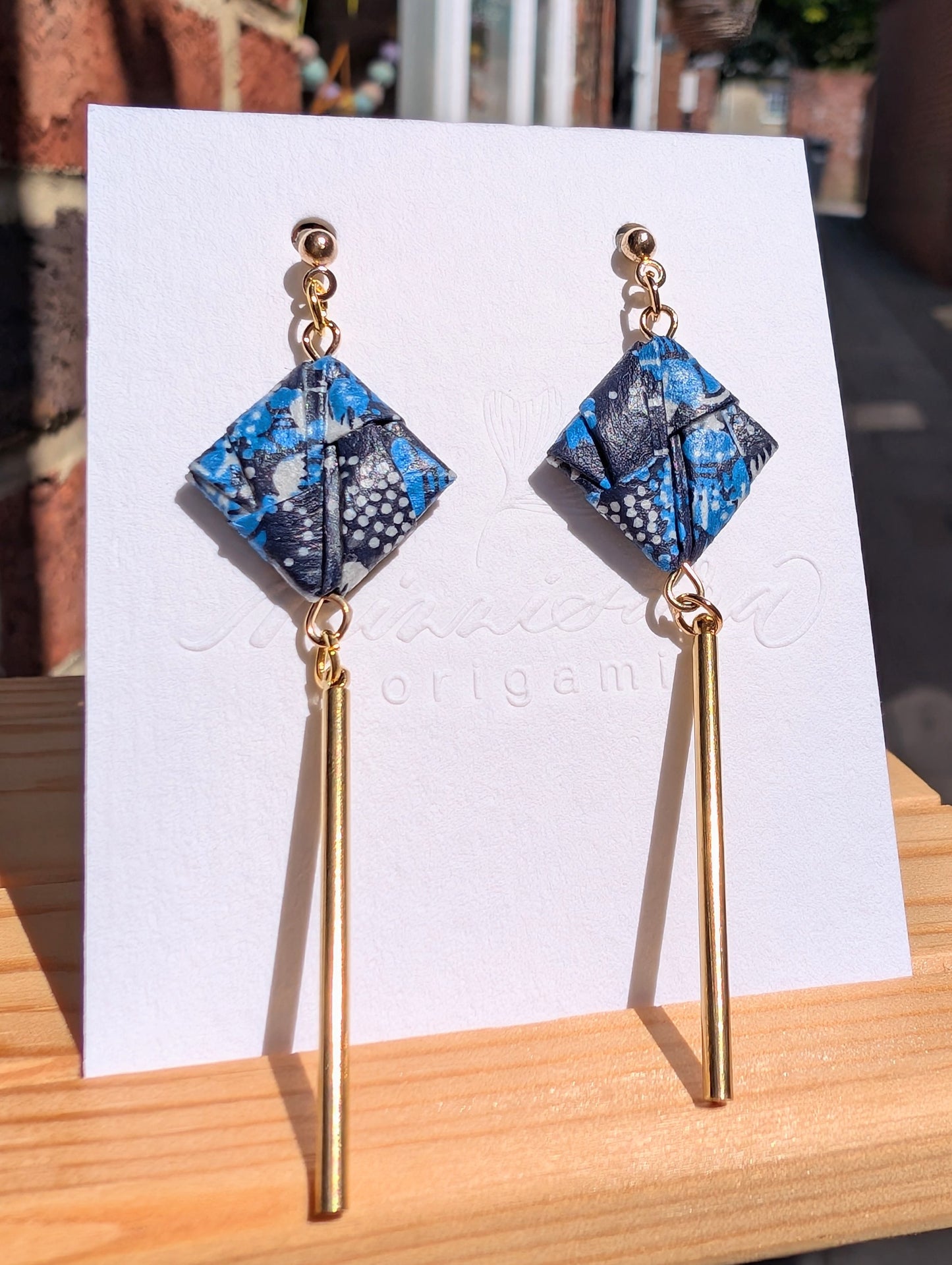 Handmade Origami Square Earrings