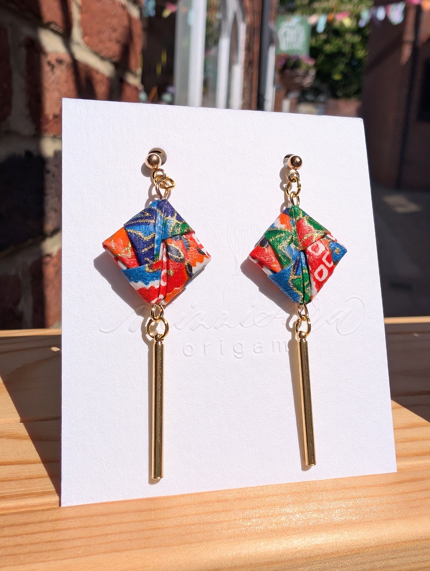 Handmade Origami Square Earrings