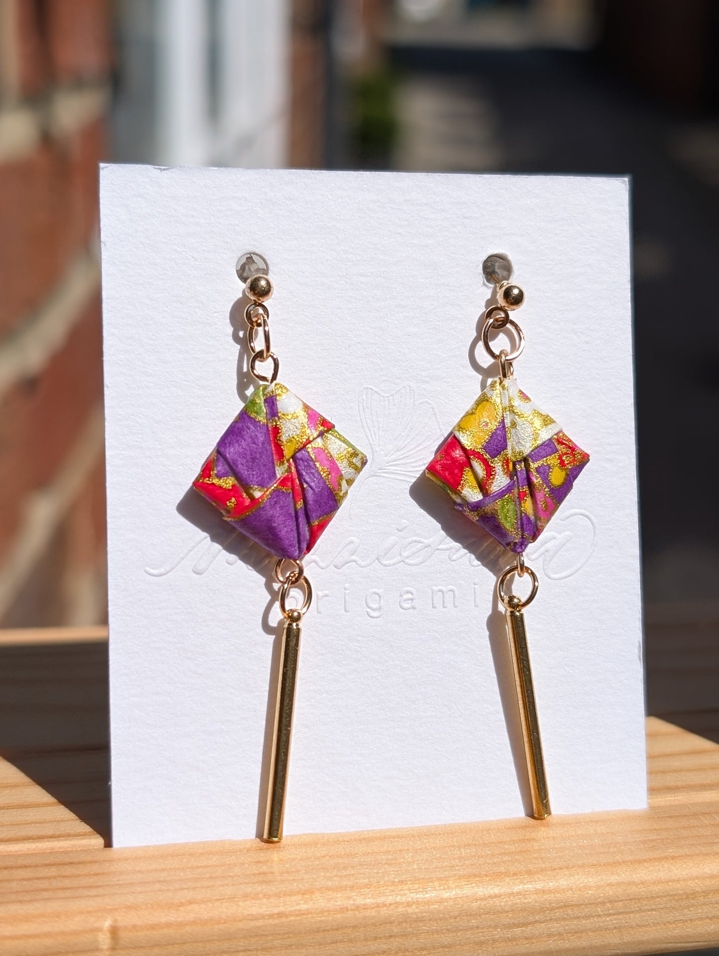 Handmade Origami Square Earrings