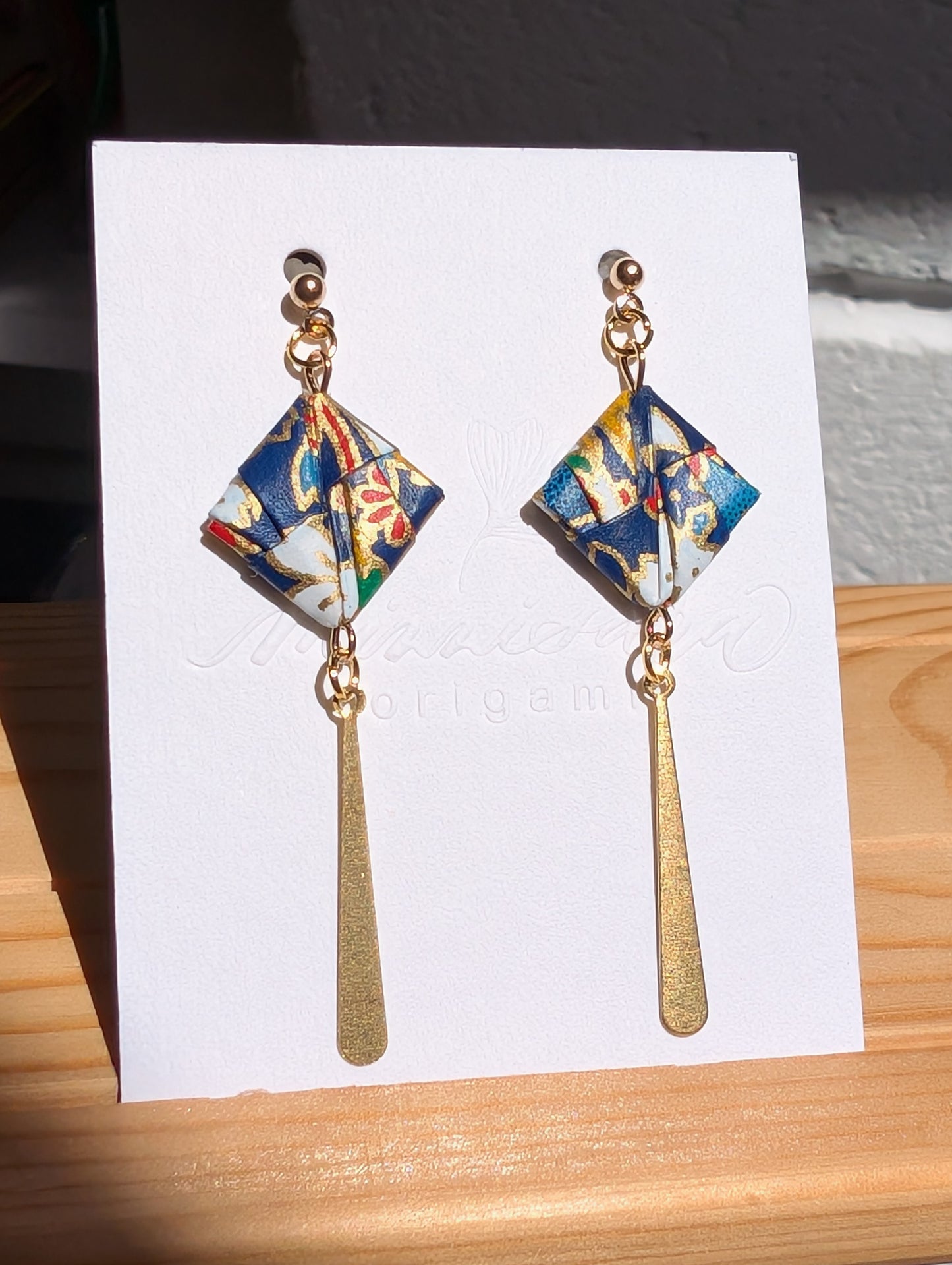 Handmade Origami Square Earrings
