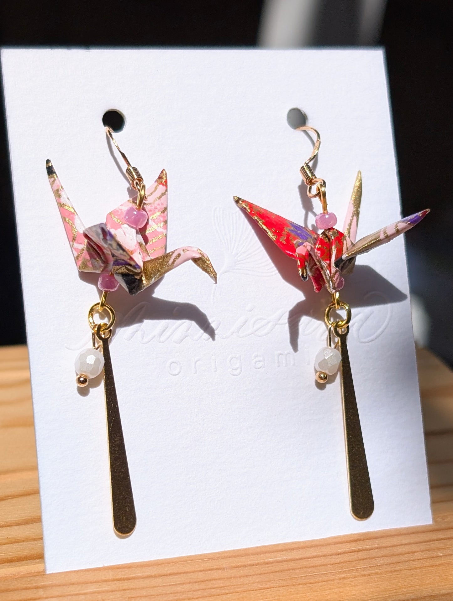 Handmade Origami Crane Earrings - Multiple styles To Choose From