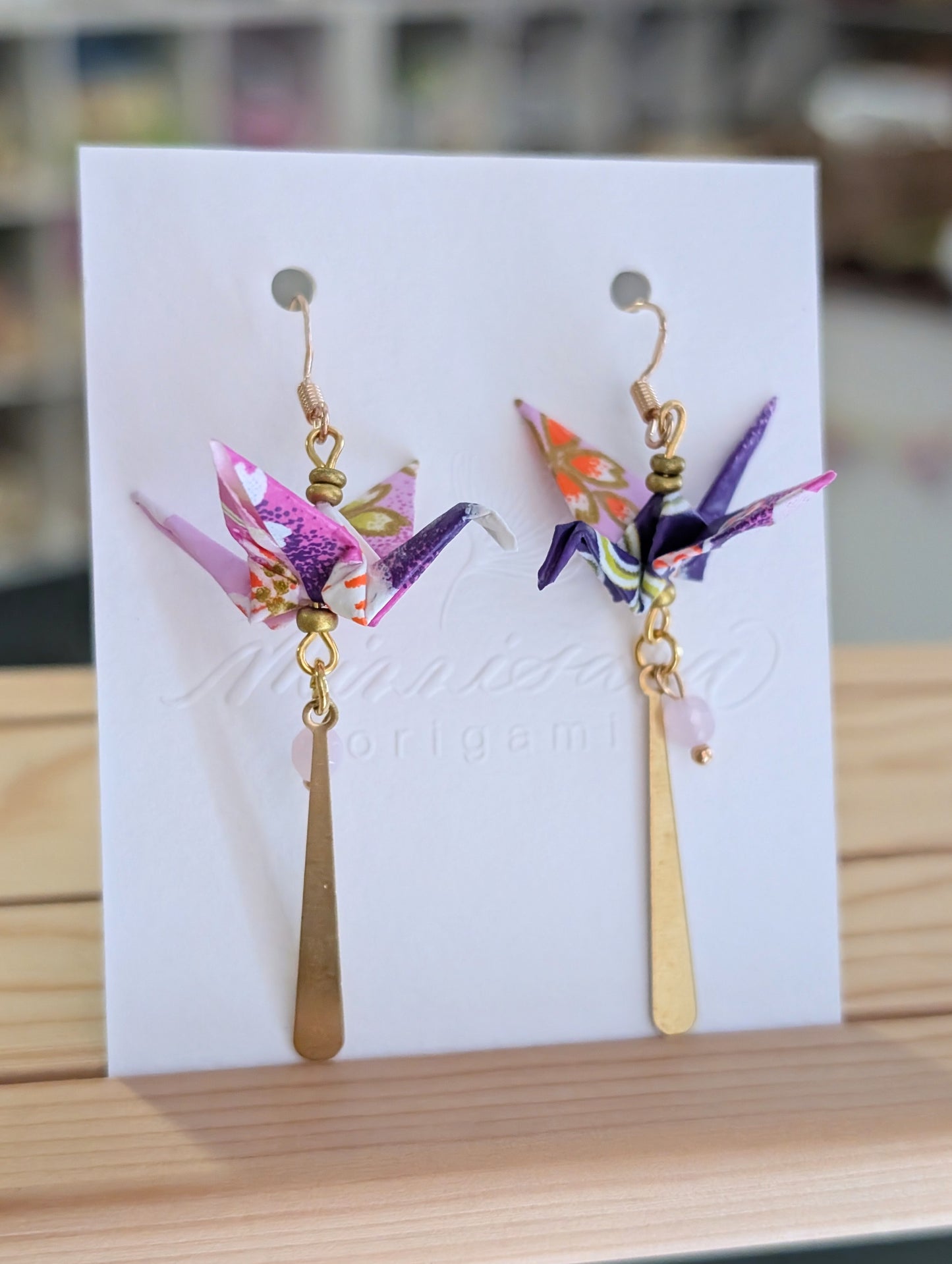 Handmade Origami Crane Earrings - Multiple styles To Choose From