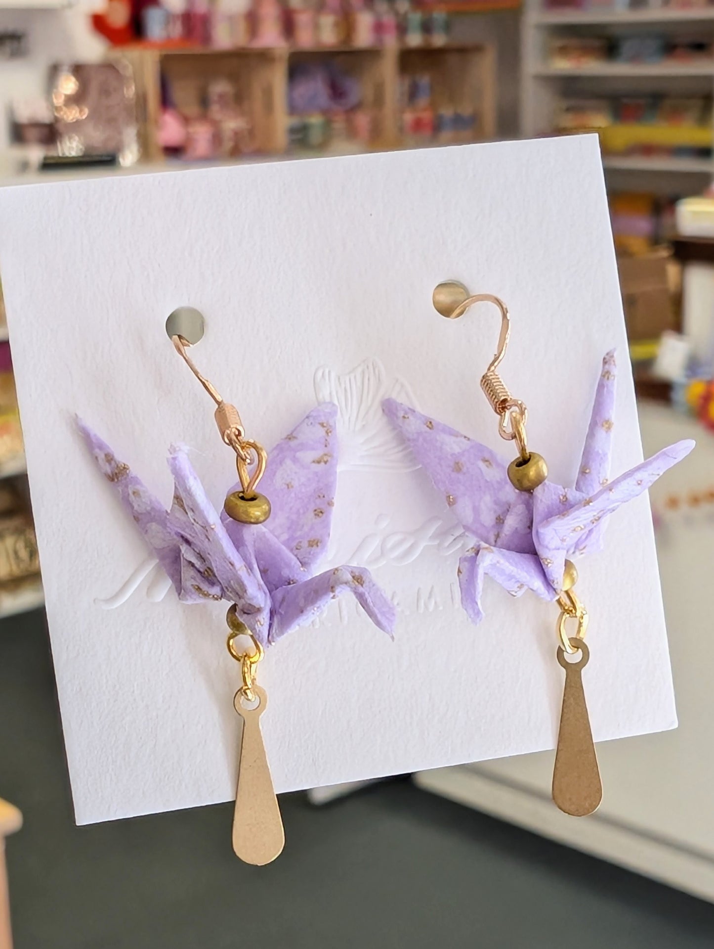Handmade Origami Crane Earrings - Multiple styles To Choose From