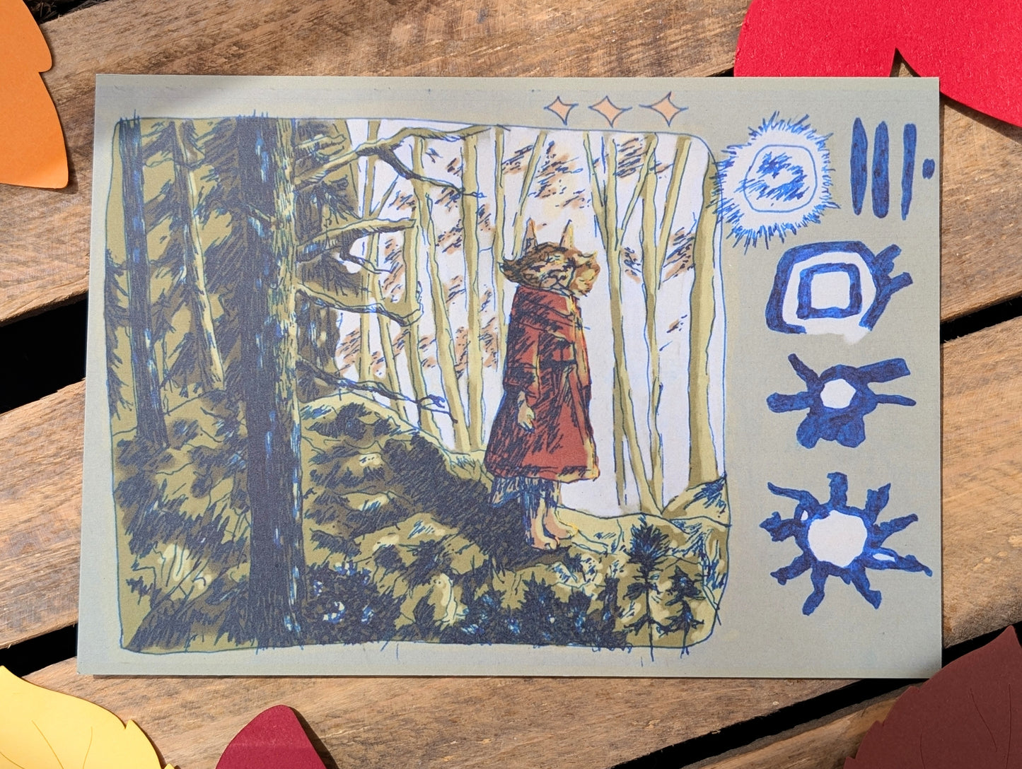 'Woodland Wolf' A5 Print