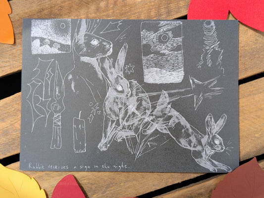 'Rabbit Receives A Sign' A5 Print