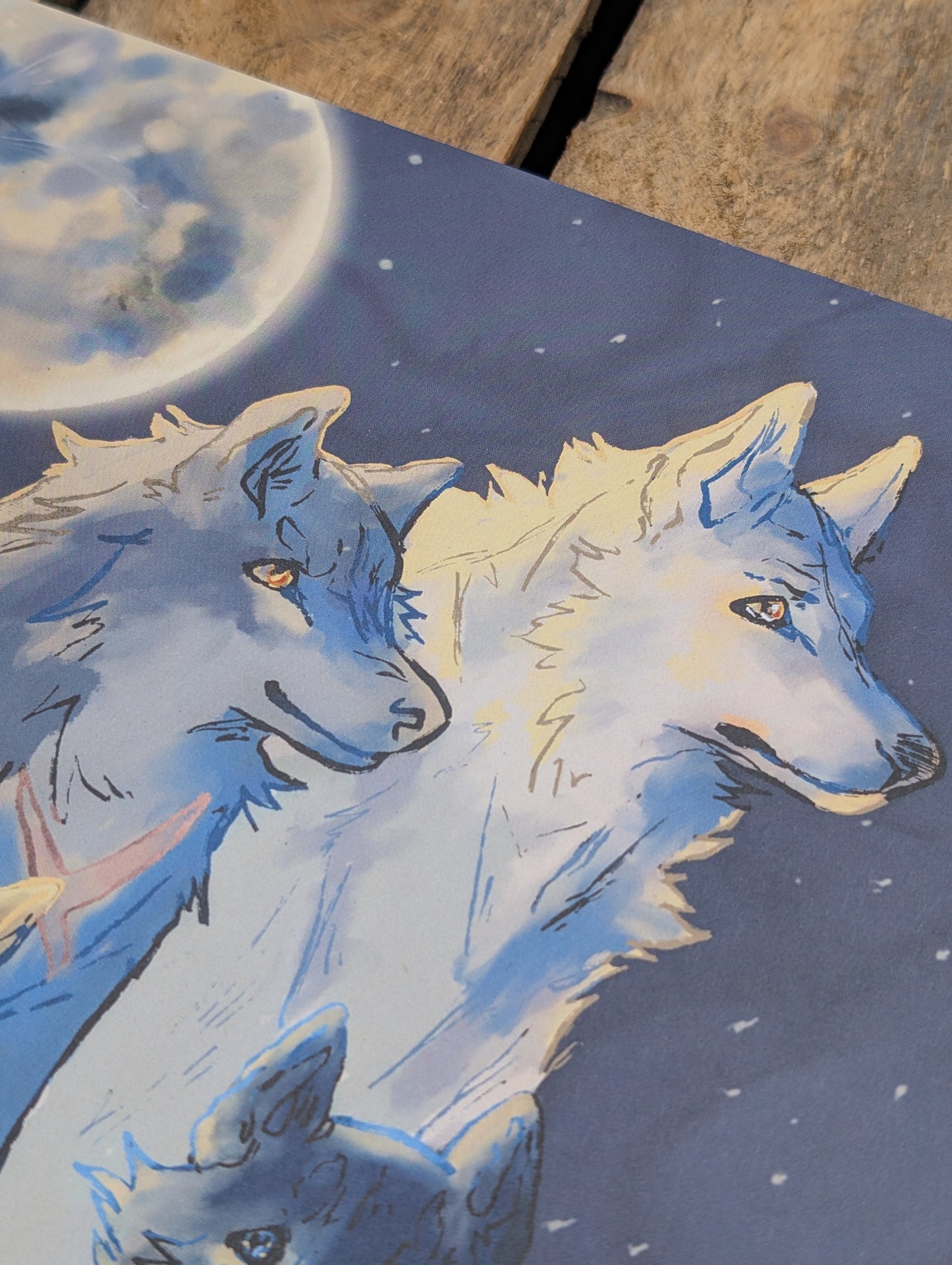 Five Wolves A4 Print