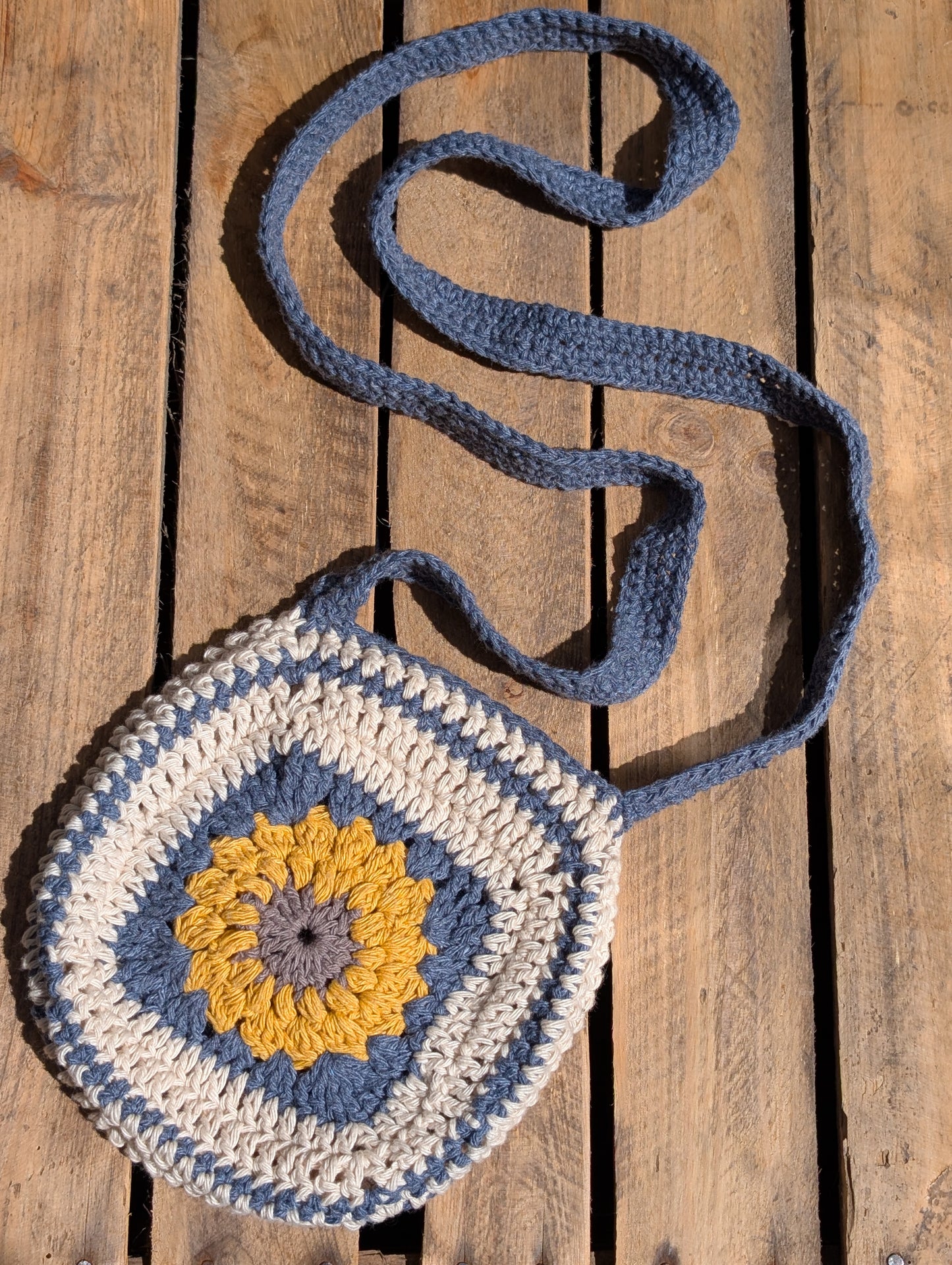 Crochet Sunflower Shoulder Bag - 5 Available Colours