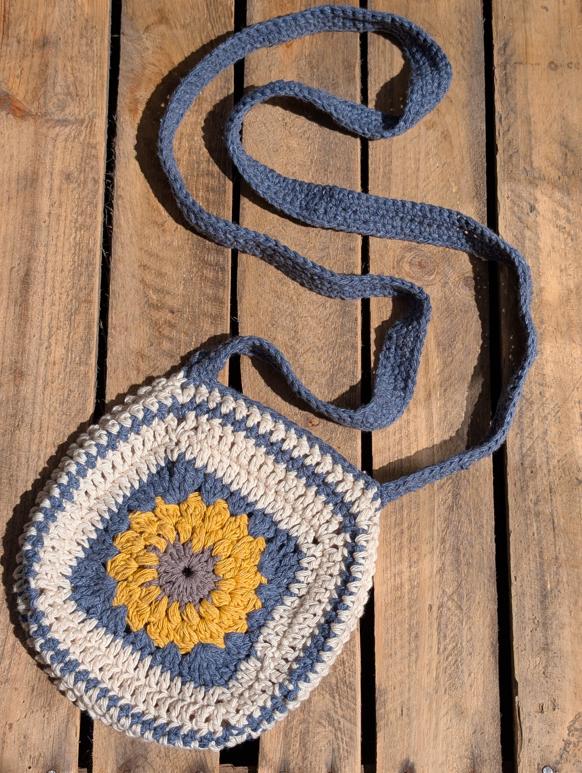 Crochet Sunflower Shoulder Bag - 5 Available Colours