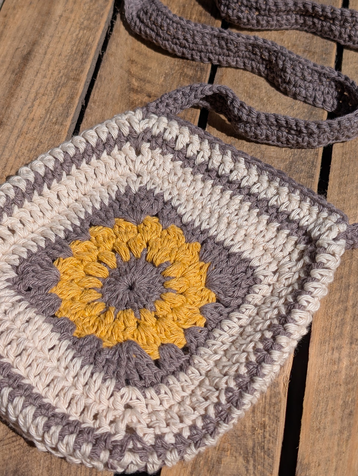 Crochet Sunflower Shoulder Bag - 5 Available Colours