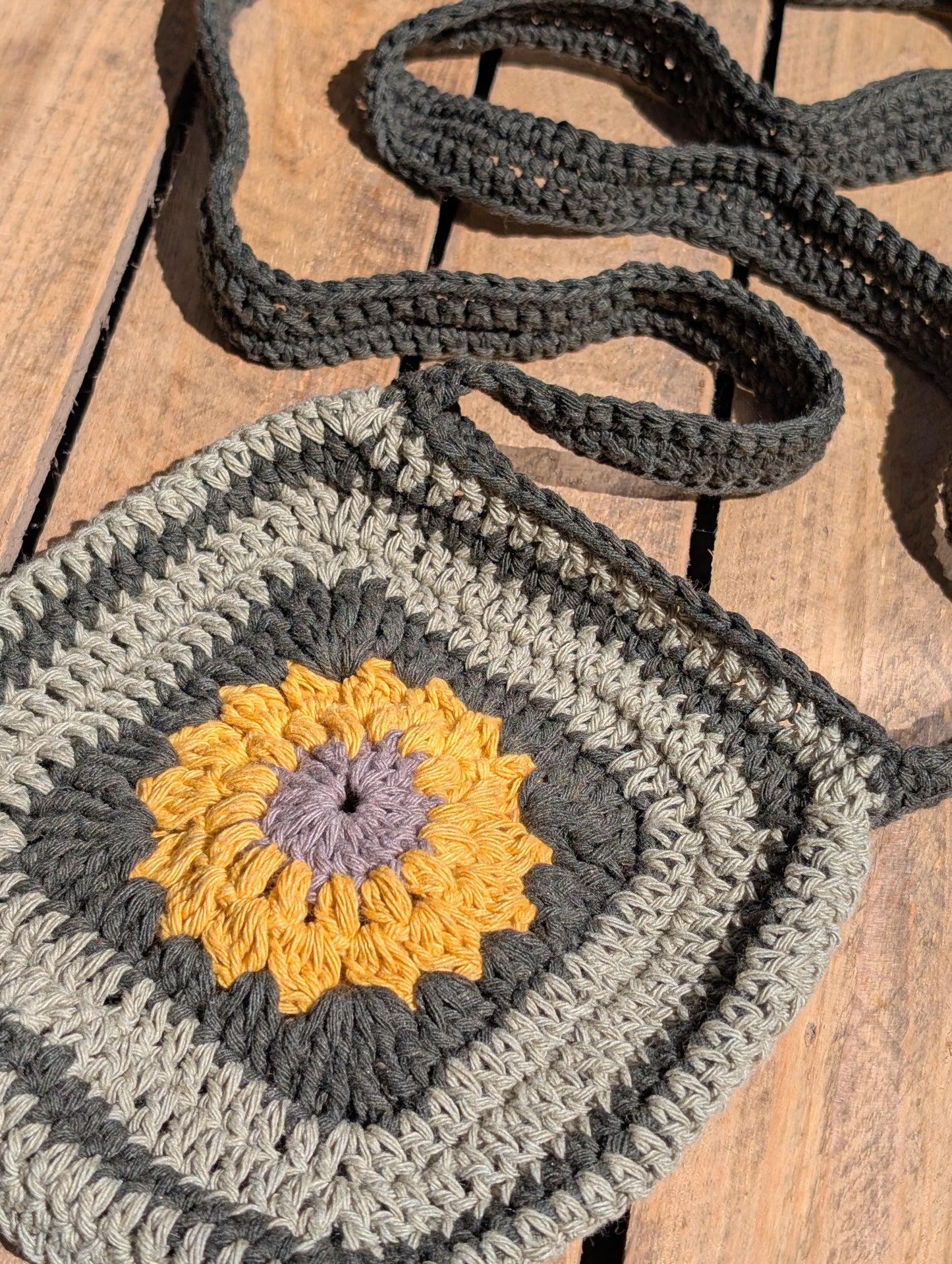 Crochet Sunflower Shoulder Bag - 5 Available Colours