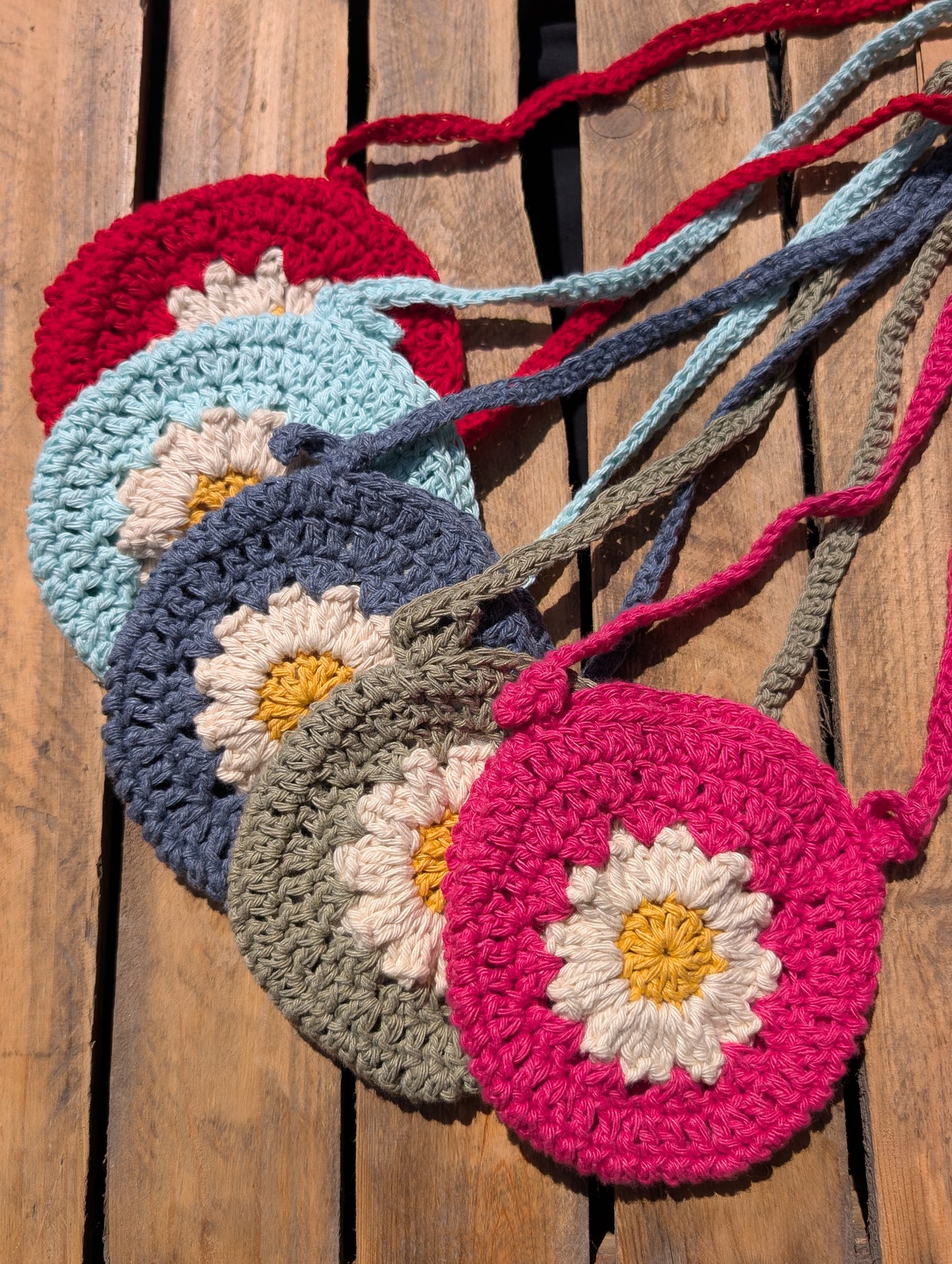 Children's Mini Crochet Sunflower Bag - 7 available colours