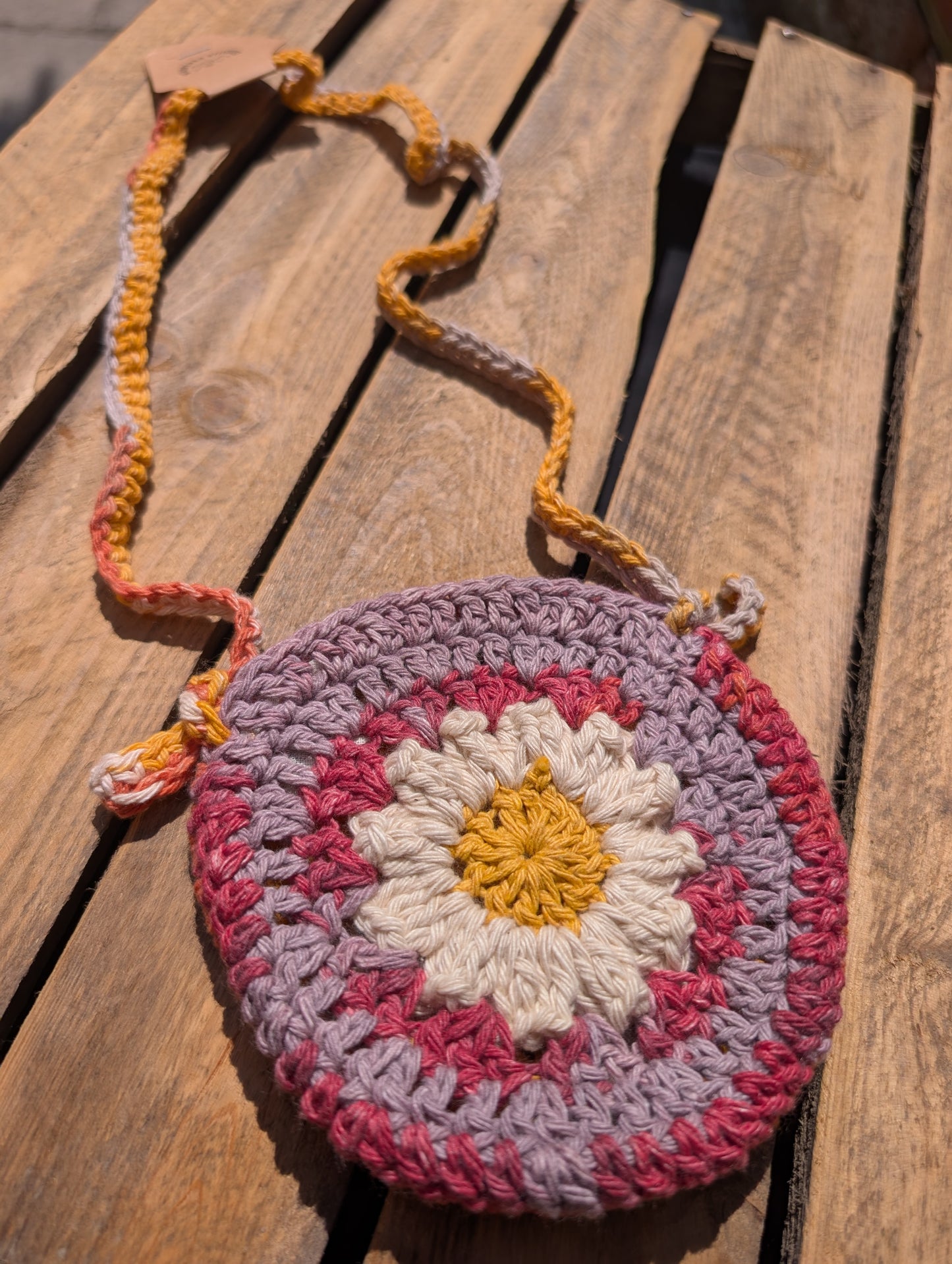 Children's Mini Crochet Sunflower Bag - 7 available colours