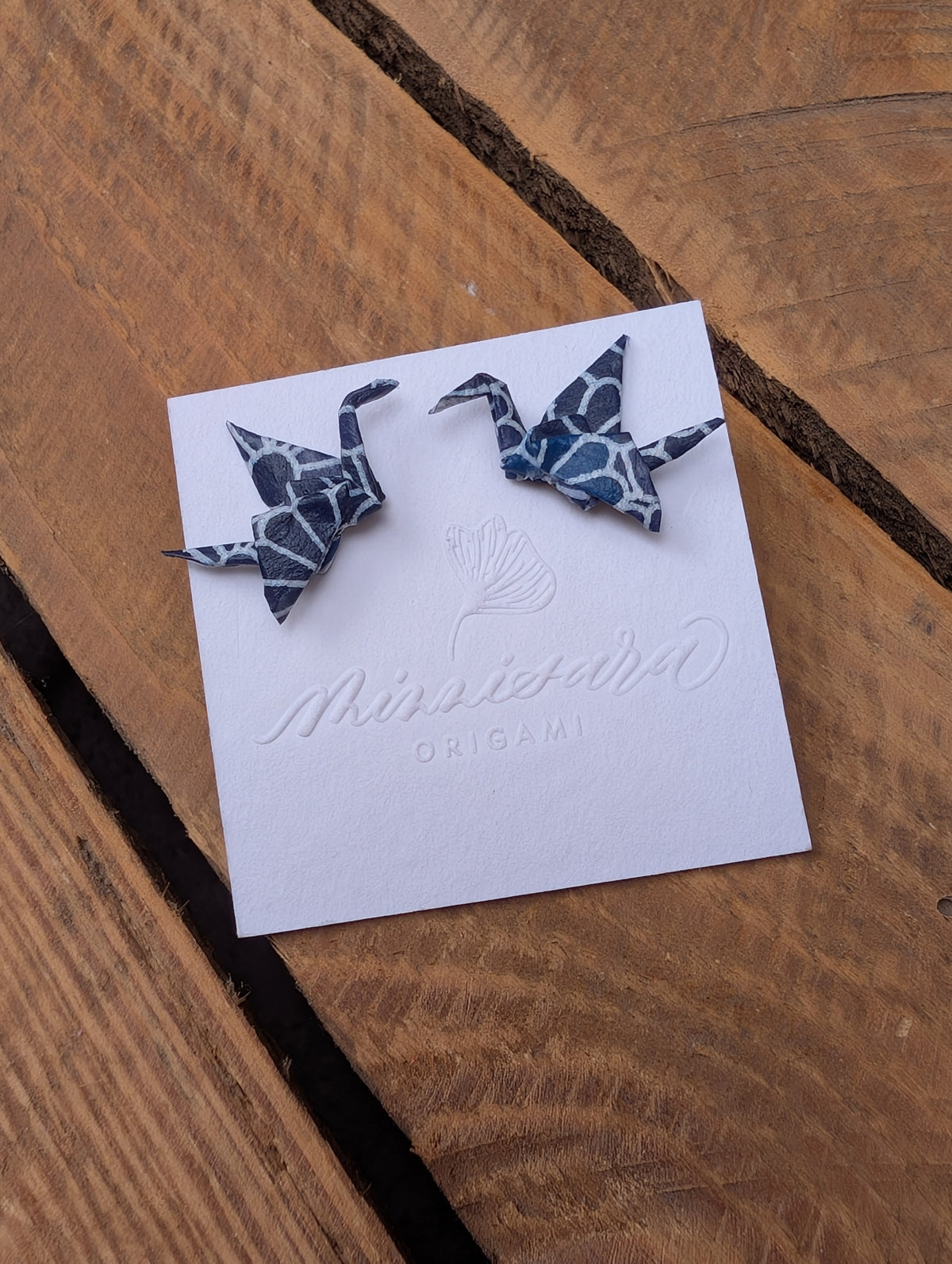 Handmade Mini Origami Crane Stud Earrings